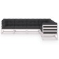 vidaXL Set Divani Giardino 6 pz con Cuscini in Legno Massello di Pino vidaXL Set Divani Giardino 6 pz con Cuscini in Legno Massello di Pino