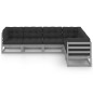 vidaXL Set Divani da Giardino 6 pz con Cuscini Legno Massello Pino vidaXL Set Divani da Giardino 6 pz con Cuscini Legno Massello Pino