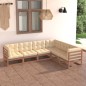 vidaXL Set Divani Giardino 6 pz con Cuscini in Legno Massello di Pino vidaXL Set Divani Giardino 6 pz con Cuscini in Legno Massello di Pino