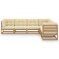 vidaXL Set Divani Giardino 6 pz con Cuscini in Legno Massello di Pino vidaXL Set Divani Giardino 6 pz con Cuscini in Legno Massello di Pino