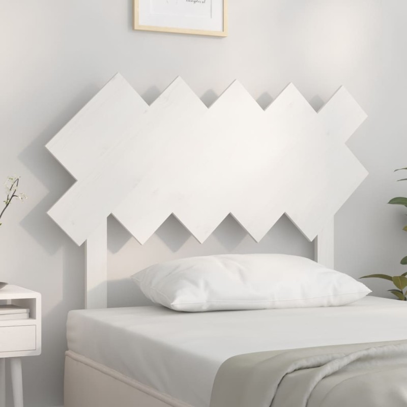 Testiera per Letto Bianca 104x3x80,5 cm Legno Massello di Pino Testiera per Letto Bianca 104x3x80,5 cm Legno Massello di Pino