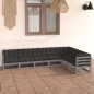 vidaXL Set Divani da Giardino 7 pz Grigio Cuscini Massello di Pino