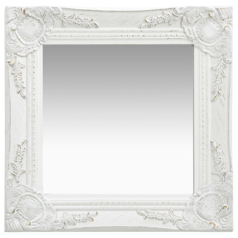 Specchio da Parete Stile Barocco 40x40 cm Bianco Specchio da Parete Stile Barocco 40x40 cm Bianco