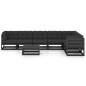 vidaXL Set Divani da Giardino 8 pz con Cuscini Massello di Pino Nero vidaXL Set Divani da Giardino 8 pz con Cuscini Massello di Pino Nero