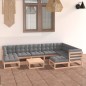 vidaXL Set Divani da Giardino 10 pz con Cuscini Legno Massello di Pino vidaXL Set Divani da Giardino 10 pz con Cuscini Legno Massello di Pino