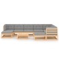 vidaXL Set Divani da Giardino 10 pz con Cuscini Legno Massello di Pino vidaXL Set Divani da Giardino 10 pz con Cuscini Legno Massello di Pino