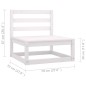 vidaXL Set Divani da Giardino 10 pz Cuscini Bianchi Massello di Pino vidaXL Set Divani da Giardino 10 pz Cuscini Bianchi Massello di Pino