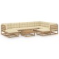 vidaXL Set Salotto Giardino e Cuscini 10 pz Legno Massello Pino Ambra