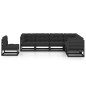 vidaXL Set Divani da Giardino 7 pz con Cuscini Massello di Pino Nero vidaXL Set Divani da Giardino 7 pz con Cuscini Massello di Pino Nero