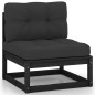 vidaXL Set Divani da Giardino 7 pz con Cuscini Massello di Pino Nero vidaXL Set Divani da Giardino 7 pz con Cuscini Massello di Pino Nero