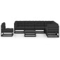 vidaXL Set Divani da Giardino 8 pz con Cuscini Massello di Pino Nero vidaXL Set Divani da Giardino 8 pz con Cuscini Massello di Pino Nero