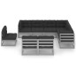 vidaXL Set Divani da Giardino 9 pz Grigio Cuscini Massello di Pino vidaXL Set Divani da Giardino 9 pz Grigio Cuscini Massello di Pino