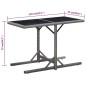 Tavolo da Giardino Antracite 110x53x72 cm in Vetro e Polyrattan Tavolo da Giardino Antracite 110x53x72 cm in Vetro e Polyrattan