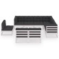 vidaXL Set Divani da Giardino 10 pz Cuscini Bianchi Massello di Pino