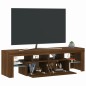 Mobile Porta TV con Luci LED Rovere Marrone 140x36,5x40 cm