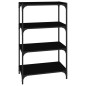 Mobile Porta Libri Nero 60x33x100cm Legno Multistrato e Acciaio Mobile Porta Libri Nero 60x33x100cm Legno Multistrato e Acciaio