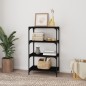 Mobile Porta Libri Nero 60x33x100cm Legno Multistrato e Acciaio Mobile Porta Libri Nero 60x33x100cm Legno Multistrato e Acciaio