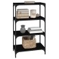 Mobile Porta Libri Nero 60x33x100cm Legno Multistrato e Acciaio Mobile Porta Libri Nero 60x33x100cm Legno Multistrato e Acciaio