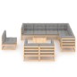 vidaXL Set Salotto Giardino 10pz Cuscini Antracite Legno Massello Pino vidaXL Set Salotto Giardino 10pz Cuscini Antracite Legno Massello Pino