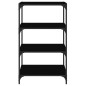 Mobile Porta Libri Nero 60x33x100cm Legno Multistrato e Acciaio Mobile Porta Libri Nero 60x33x100cm Legno Multistrato e Acciaio