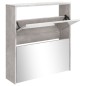 Scarpiera con Specchio a 2 Livelli Grigio cemento 63x17x67 cm Scarpiera con Specchio a 2 Livelli Grigio cemento 63x17x67 cm