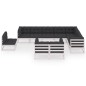 vidaXL Set Divani da Giardino 11pz con Cuscini Massello di Pino Bianco vidaXL Set Divani da Giardino 11pz con Cuscini Massello di Pino Bianco