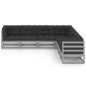 vidaXL Set Divani da Giardino 7 pz Grigio Cuscini Massello di Pino vidaXL Set Divani da Giardino 7 pz Grigio Cuscini Massello di Pino