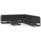 vidaXL Set Divani da Giardino 8 pz con Cuscini Massello di Pino Nero vidaXL Set Divani da Giardino 8 pz con Cuscini Massello di Pino Nero