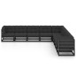 vidaXL Set Divani da Giardino 9 pz con Cuscini Massello di Pino Nero vidaXL Set Divani da Giardino 9 pz con Cuscini Massello di Pino Nero