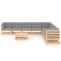 vidaXL Set Salotto Giardino 10pz Cuscini Antracite Legno Massello Pino vidaXL Set Salotto Giardino 10pz Cuscini Antracite Legno Massello Pino