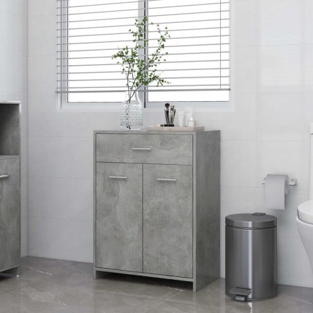 Armadio da Bagno Grigi Cemento 60x33x80 cm in Truciolato