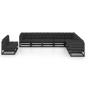 vidaXL Set Divani da Giardino 10 pz con Cuscini Massello di Pino Nero vidaXL Set Divani da Giardino 10 pz con Cuscini Massello di Pino Nero