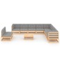 vidaXL Set Divani Giardino 12 pz con Cuscini in Legno Massello di Pino vidaXL Set Divani Giardino 12 pz con Cuscini in Legno Massello di Pino