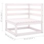 vidaXL Set Divani da Giardino 12 pz Cuscini Bianchi Massello di Pino vidaXL Set Divani da Giardino 12 pz Cuscini Bianchi Massello di Pino