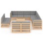 vidaXL Set Divani da Giardino 12 pz con Cuscini Legno Massello di Pino vidaXL Set Divani da Giardino 12 pz con Cuscini Legno Massello di Pino