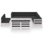 vidaXL Set Divani da Giardino 12 pz Cuscini Bianchi Massello di Pino vidaXL Set Divani da Giardino 12 pz Cuscini Bianchi Massello di Pino