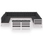 vidaXL Set Divani da Giardino 12 pz Cuscini Bianchi Massello di Pino vidaXL Set Divani da Giardino 12 pz Cuscini Bianchi Massello di Pino