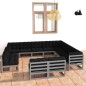 vidaXL Set Divani da Giardino 12pz con Cuscini Grigio Massello di Pino vidaXL Set Divani da Giardino 12pz con Cuscini Grigio Massello di Pino
