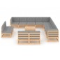 vidaXL Set Divani Giardino 14 pz con Cuscini in Legno Massello di Pino vidaXL Set Divani Giardino 14 pz con Cuscini in Legno Massello di Pino