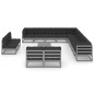 vidaXL Set Divani da Giardino 14pz con Cuscini Grigio Massello di Pino vidaXL Set Divani da Giardino 14pz con Cuscini Grigio Massello di Pino