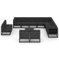 vidaXL Set Divani da Giardino 14 pz con Cuscini Massello di Pino Nero