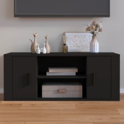 Mobile Porta TV Nero 100x35x40 cm in Legno Multistrato