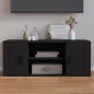 Mobile Porta TV Nero 100x35x40 cm in Legno Multistrato Mobile Porta TV Nero 100x35x40 cm in Legno Multistrato