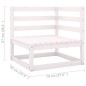 vidaXL Set Divani da Giardino 10 pz Cuscini Bianchi Massello di Pino vidaXL Set Divani da Giardino 10 pz Cuscini Bianchi Massello di Pino