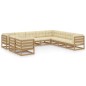 vidaXL Set Divani da Giardino 10 pz Cuscini Miele in Massello di Pino vidaXL Set Divani da Giardino 10 pz Cuscini Miele in Massello di Pino