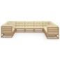 vidaXL Set Divani da Giardino 10 pz Cuscini Miele in Massello di Pino vidaXL Set Divani da Giardino 10 pz Cuscini Miele in Massello di Pino