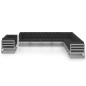 vidaXL Set Divani da Giardino 11 pz Grigio Cuscini Massello di Pino vidaXL Set Divani da Giardino 11 pz Grigio Cuscini Massello di Pino