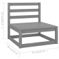vidaXL Set Divani da Giardino 11 pz Grigio Cuscini Massello di Pino vidaXL Set Divani da Giardino 11 pz Grigio Cuscini Massello di Pino