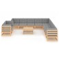 vidaXL Set Divani da Giardino 12 pz con Cuscini Legno Massello di Pino vidaXL Set Divani da Giardino 12 pz con Cuscini Legno Massello di Pino