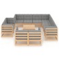 vidaXL Set Divani Giardino 12 pz con Cuscini in Legno Massello di Pino vidaXL Set Divani Giardino 12 pz con Cuscini in Legno Massello di Pino